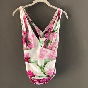 Carmen Marc Valvo silk and sequin blouse